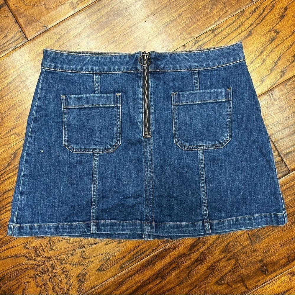 Madewell denim front zip skirt‎